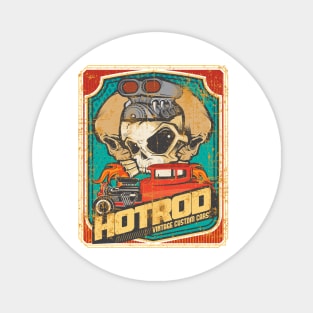 Hot rod custom classic car and skulls Magnet